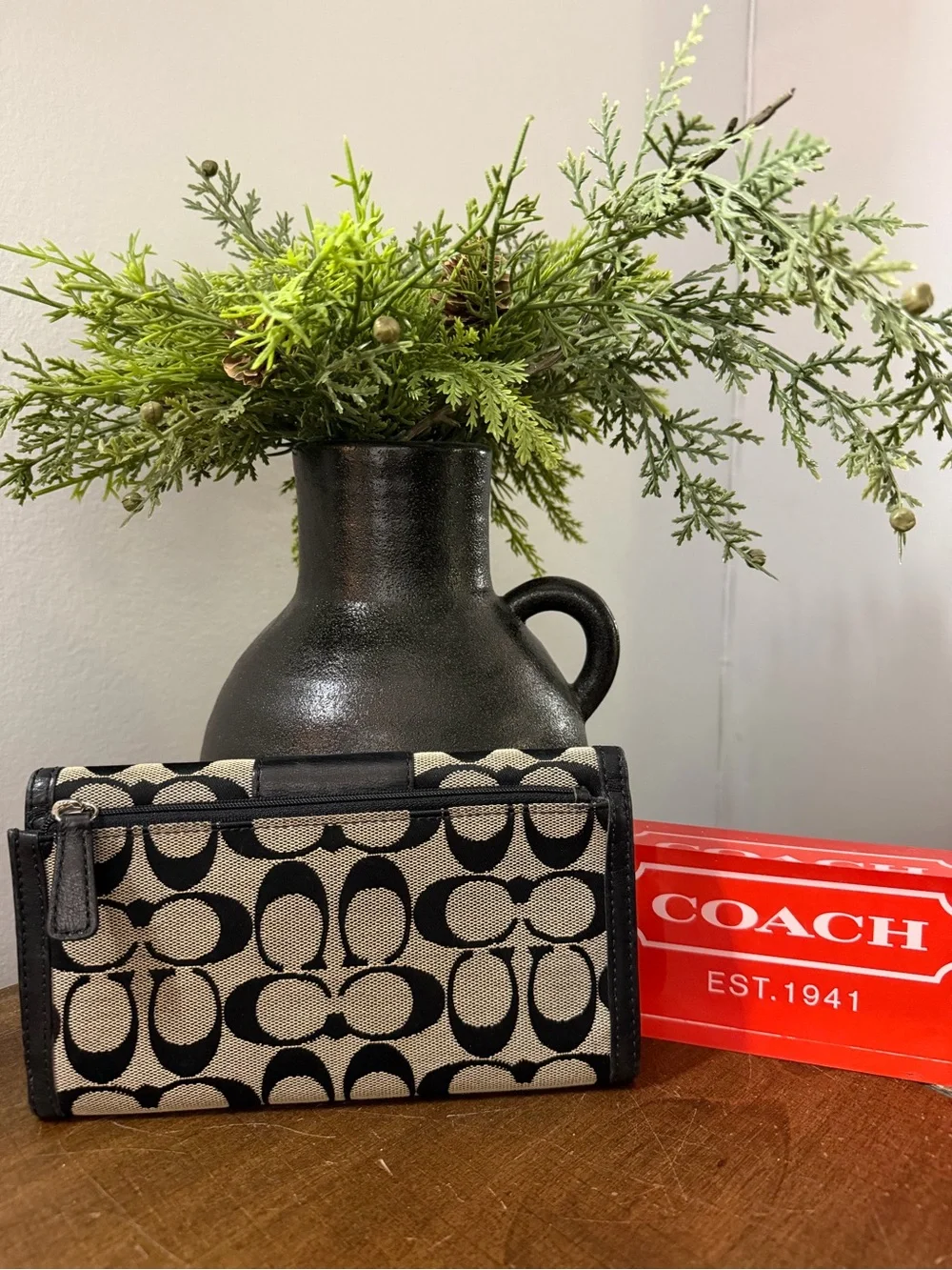 Coach Hampton Signature Monogram Shoulder Bag & Wallet
